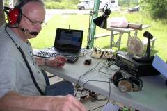 John KA9CAR at the 40m SSB station - Photo by Fred Soop