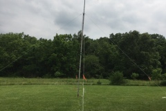The cobweb antenna deployed on the mast