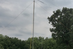 Triband CW antenna with darkening skies in the background-