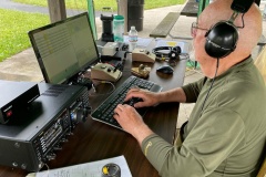 Harold, W9HB at the CW station