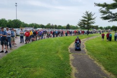 Waiting for gates to open on Friday.