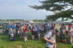 Waiting for gates to open on Saturday.