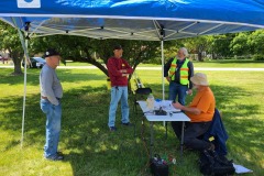 MCWA volunteers Harold (W9HB), Roger (KF9D), and Wendell (N9REP) at the McHenry County Century Bike Run net control station 5/30/2021