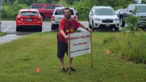 Dan, KD9M plants the MCWA FD sign