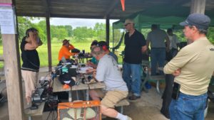 Visitors operating the GOTA station under the guidance of John, KA9CAR