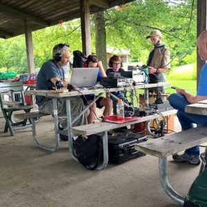 Visitors getting on the air at the GOTA station