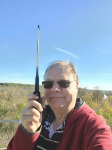 Ralph (WB9ICF) contacting the scouts while hiking at Boone Creek Conservation Area