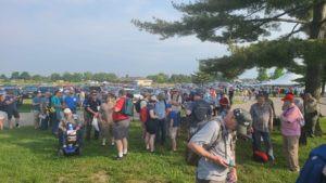 Waiting for gates to open on Saturday.