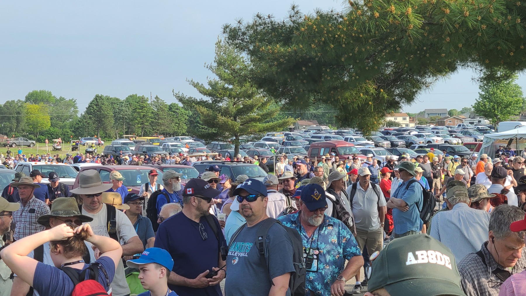 Waiting for gates to open on Saturday.