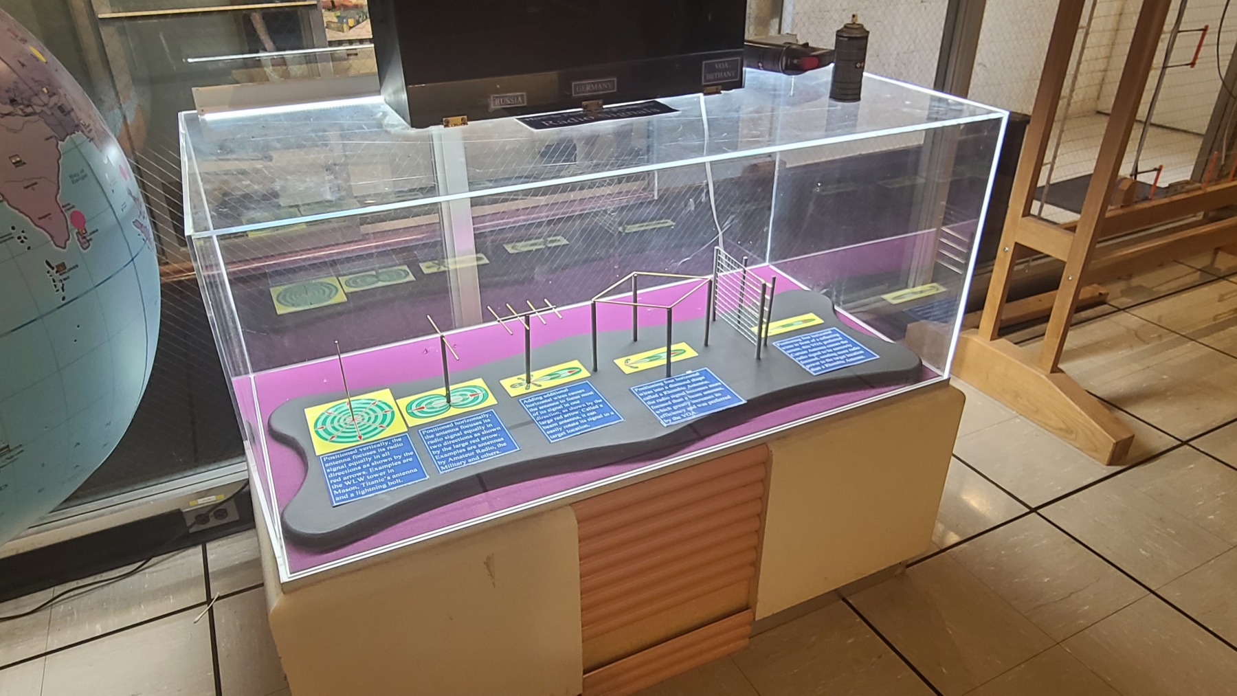 Display describing the different types of antennas used at VOA.