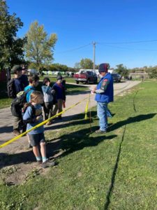 David (N9BSA) welcomes the next group of scouts