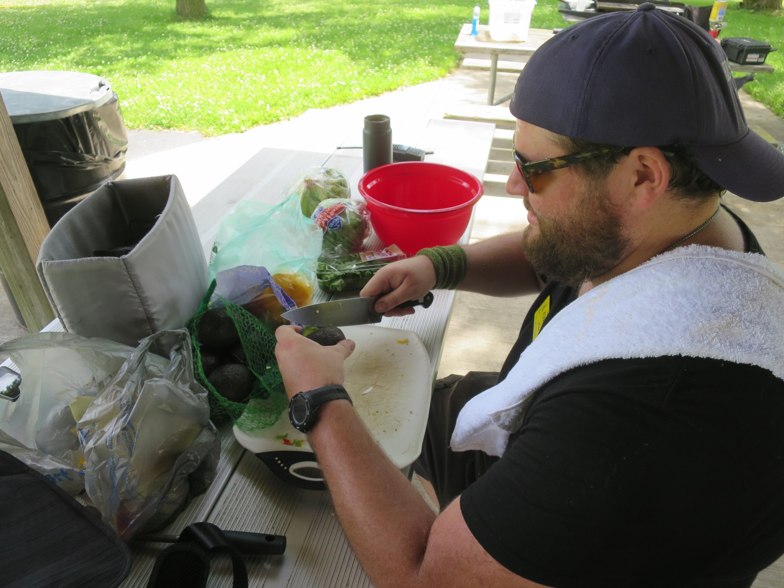 Guacamole being prepared by Mike KD9DLL