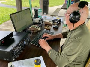 Harold, W9HB at the CW station