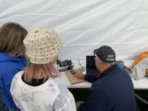 Dave (K9AT) showing off his CW skills