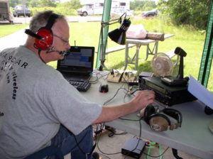 John KA9CAR operating 40m SSB - Photo by Fred Soop