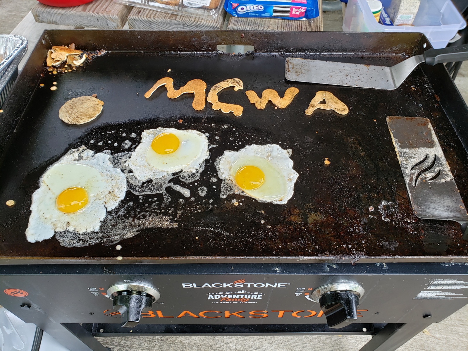 Pancakes and eggs MCWA style