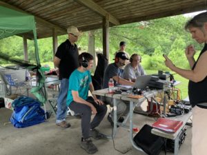 Visitors at the GOTA station