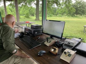 Harold, W9HB at the CW station