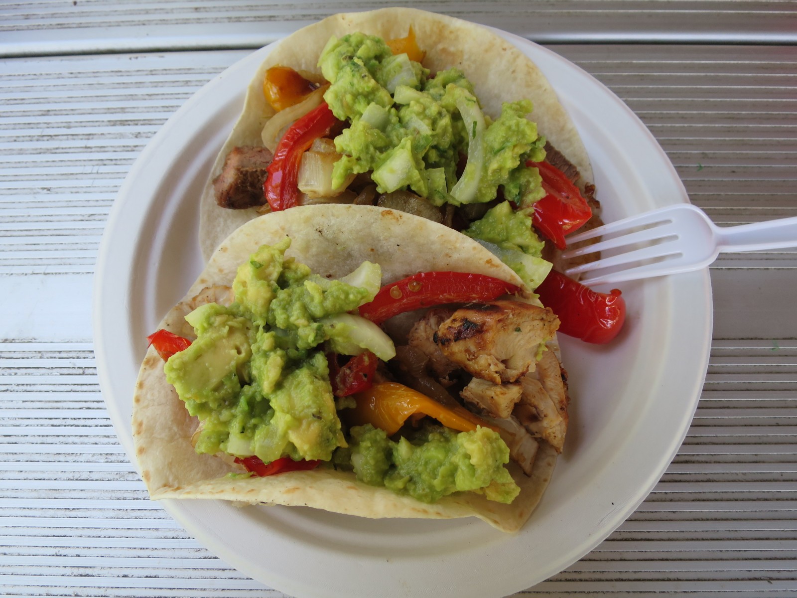 Steak and chicken tacos