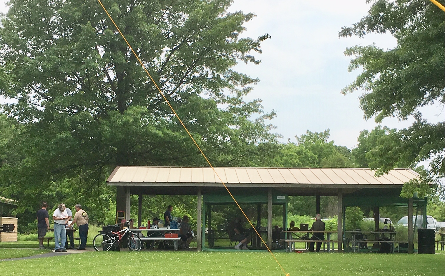 Several-operators-enjoying-food-and-refreshmens-at-the-Rush-Creek-pavilion